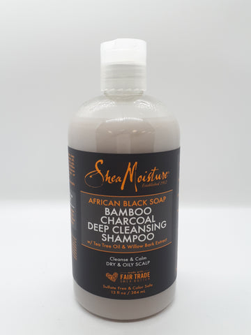 SHEA MOISTURE - AFRICAN BLACK SOAP BAMBOO CHARCOAL DEEP CLEANSING SHAMPOO