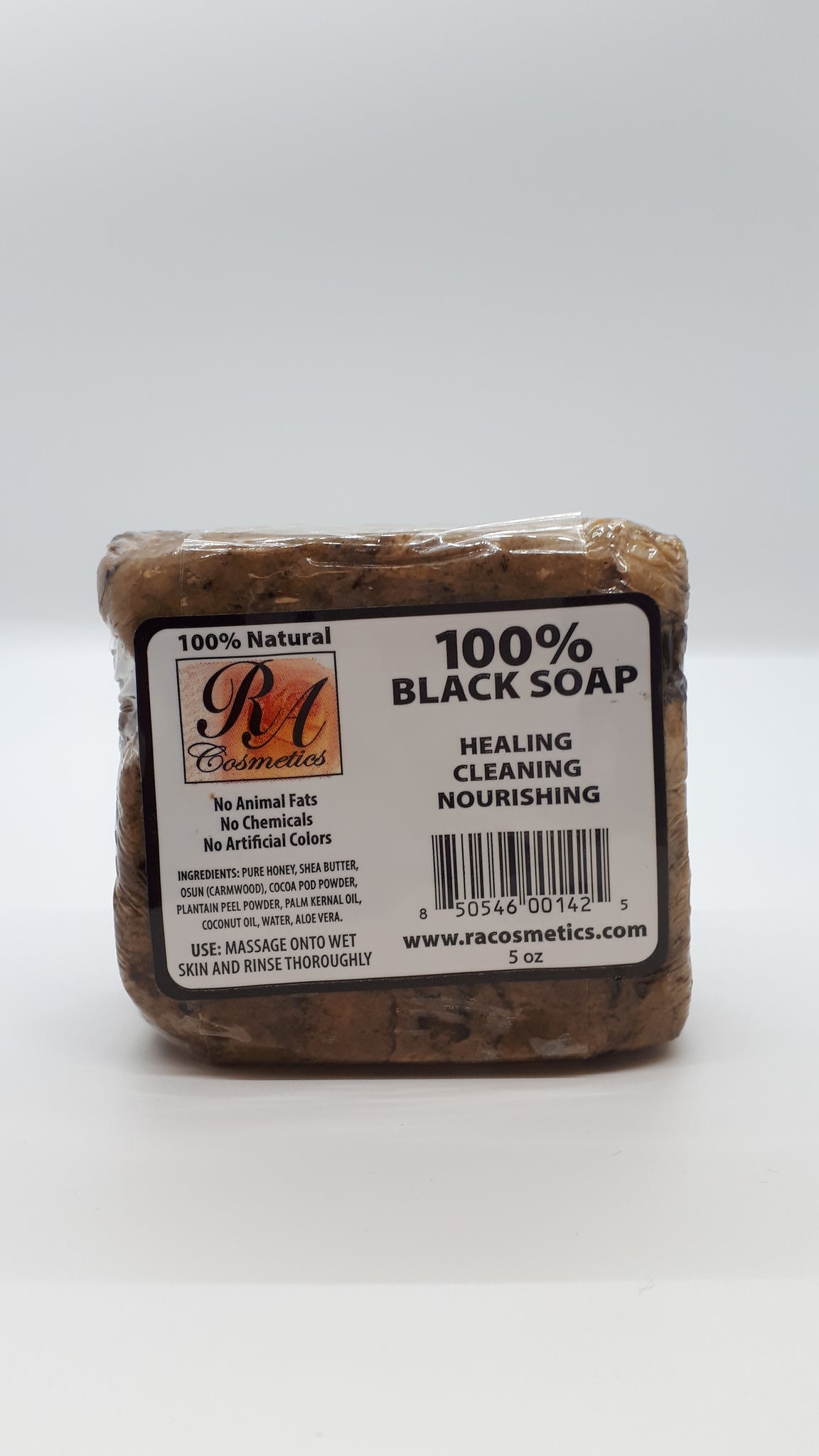 RC - African 100%  Black Soap Bar  (Unscented) 5 oz
