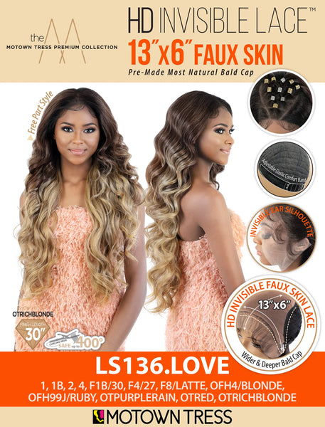 Motown Tress: LS136.LOVE  13"x6" FAUX SKIN WIG  HD INVISIBLE LACE 13"x6" FAUX SKIN WIG