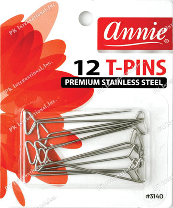 ANNIE T-PINS 12CT METALLIC PREMIUM